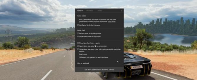 windows 10 come attivare game mode